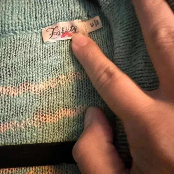 Faherty Women's Palm Isle Cardigan - Teal,‎ Medium - Teal / M 🌴 - Picture 6 of 6